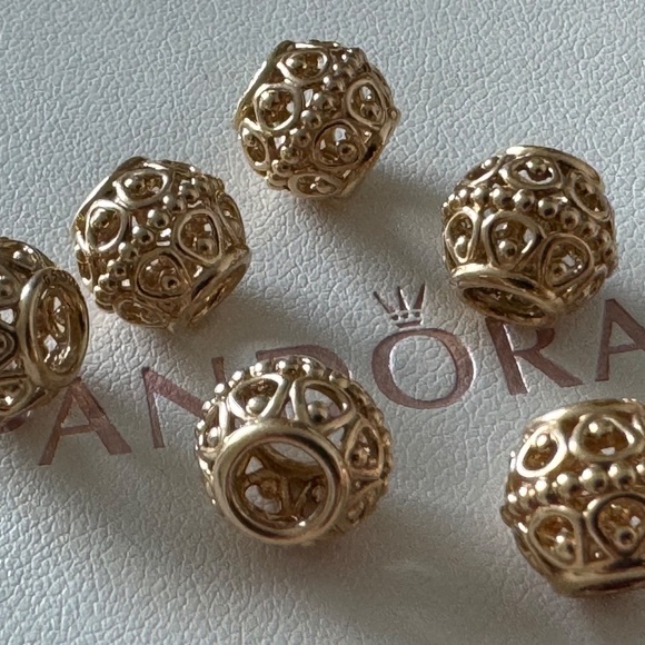 ‼️🤶 One (1) Authentic Pandora 14K Gold Gilded Cage Charm #750458 I have 6 🎄 - Picture 5 of 7